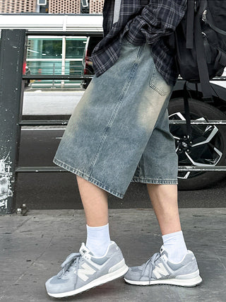 denim cropped pants