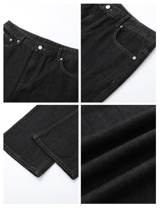 black wide jeans