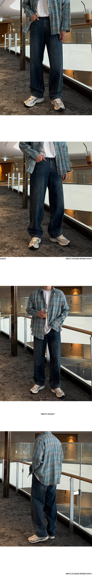 washed straight jeans