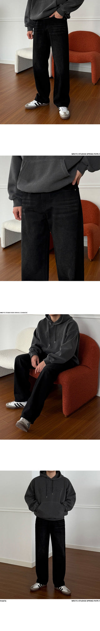 washed straight jeans