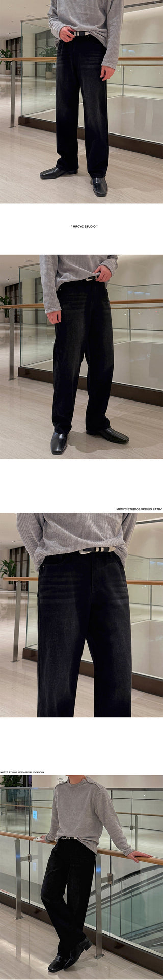 washed straight jeans