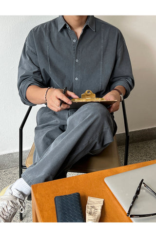 washed denim coat