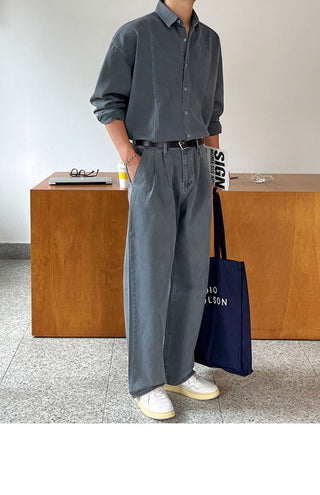 washed denim coat