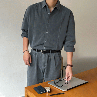 washed denim coat