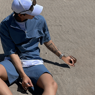 mechanical sports shirt and shorts suit