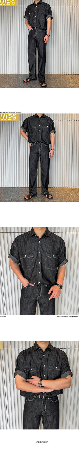denim suit