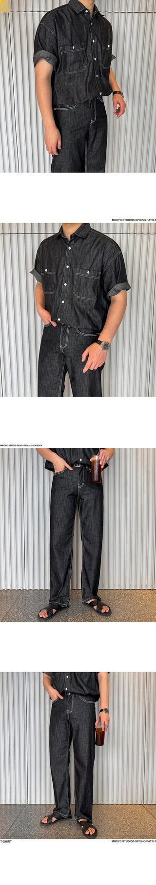 denim suit