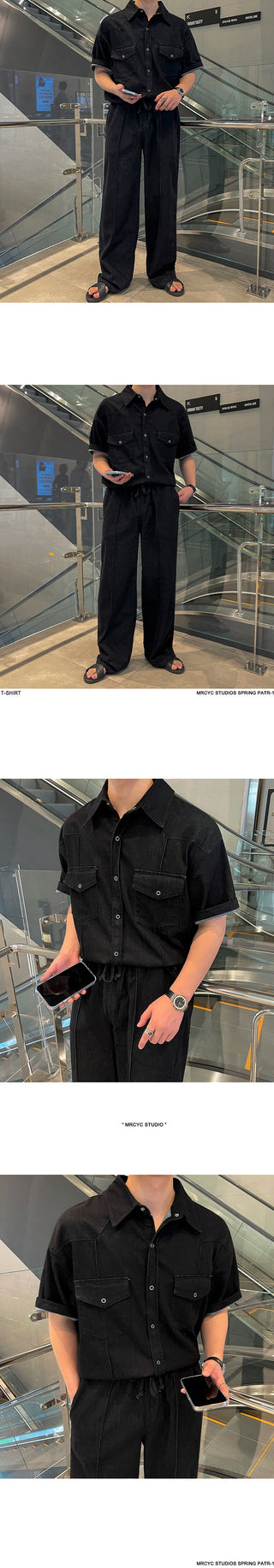 denim suit