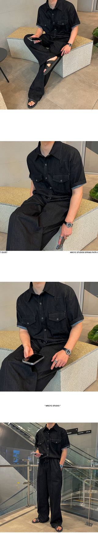 denim suit