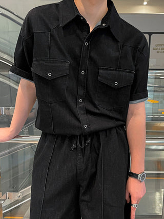 denim suit