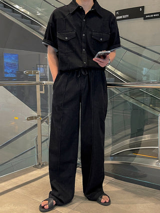 denim suit