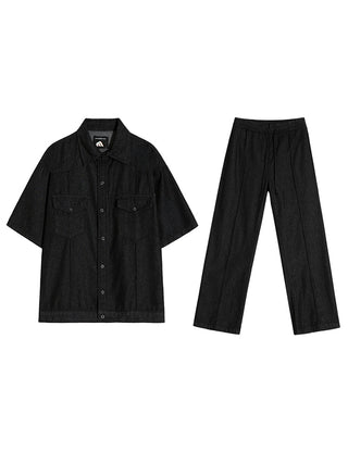 denim suit