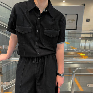 denim suit
