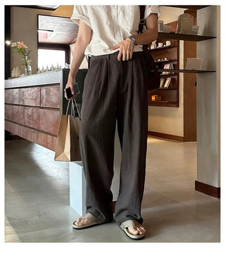 brown linen pants
