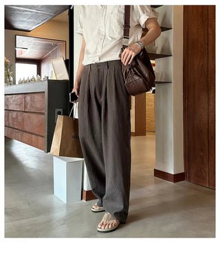 brown linen pants