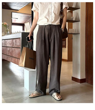 brown linen pants