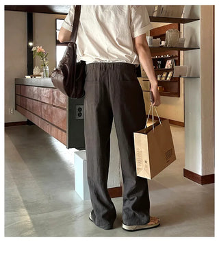 brown linen pants