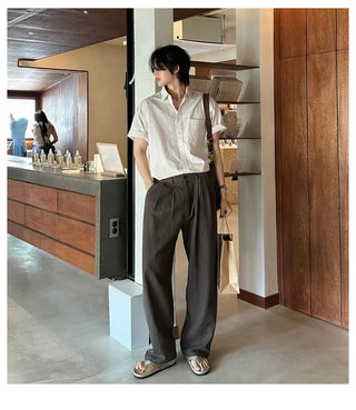 brown linen pants