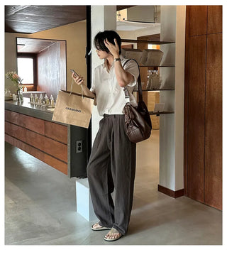 brown linen pants