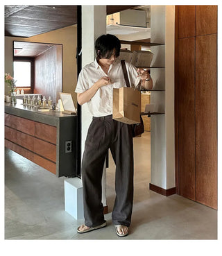 brown linen pants