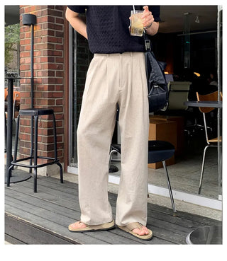 brown linen pants