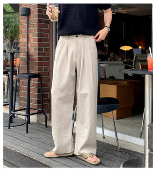 brown linen pants