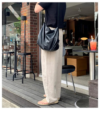 brown linen pants