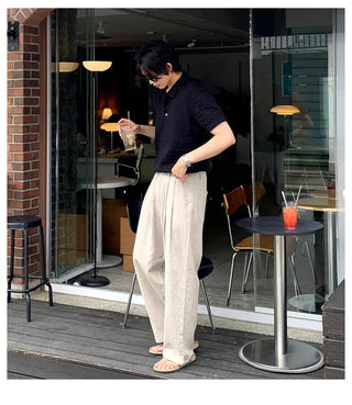 brown linen pants