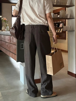 brown linen pants
