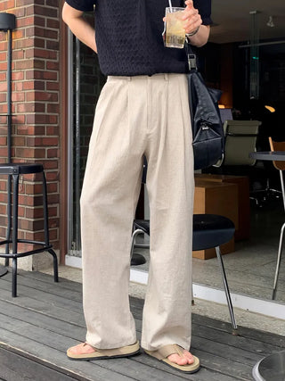 brown linen pants