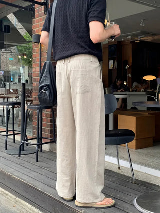 brown linen pants