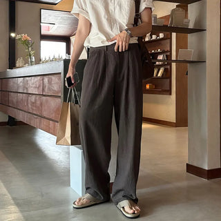 brown linen pants