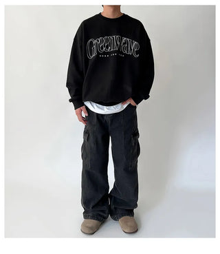 black denim overalls