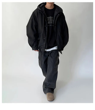 black denim overalls