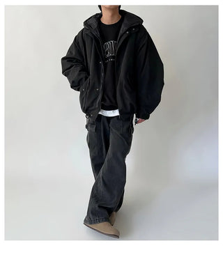 black denim overalls