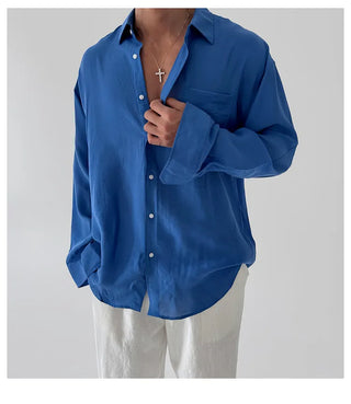 blue lapel shirt