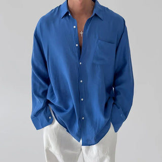 blue lapel shirt