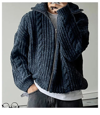 blue stand cardigan