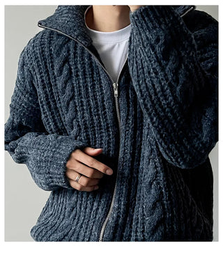 blue stand cardigan