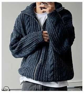 blue stand cardigan