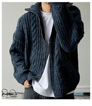 blue stand cardigan