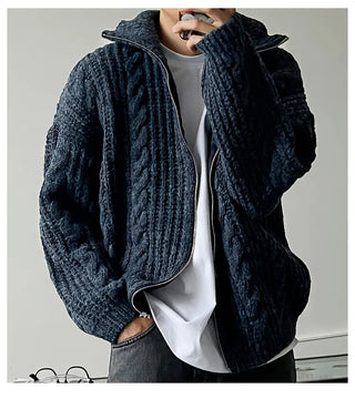 blue stand cardigan