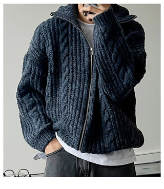 blue stand cardigan