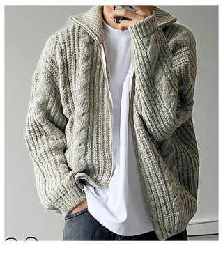blue stand cardigan