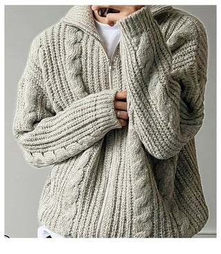 blue stand cardigan