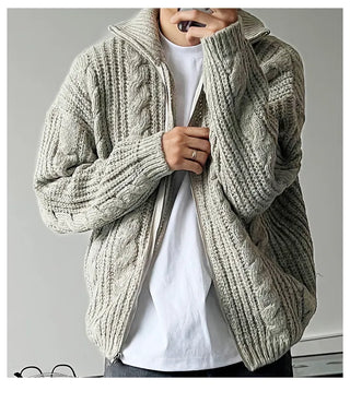 blue stand cardigan