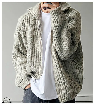 blue stand cardigan