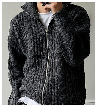 blue stand cardigan