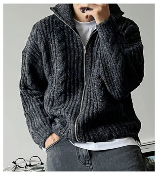 blue stand cardigan