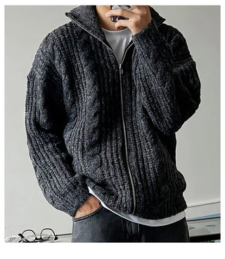 blue stand cardigan